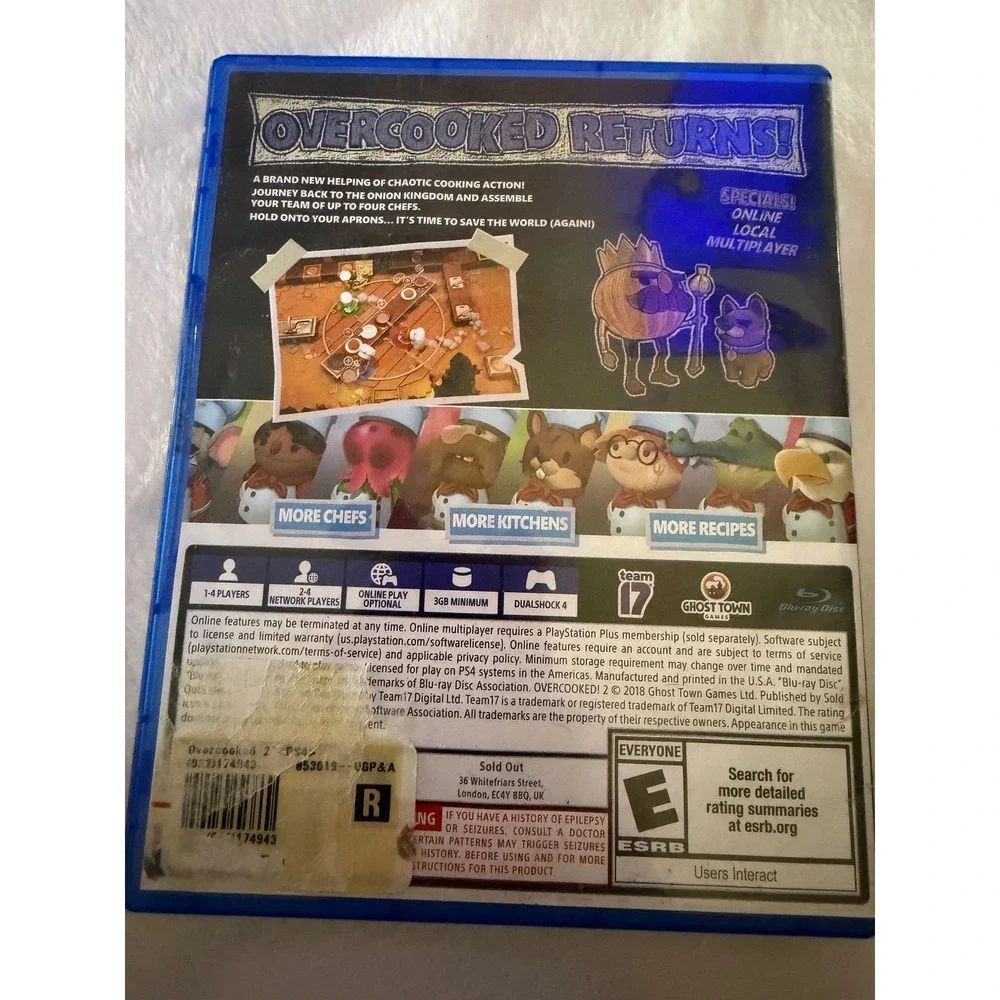 Overcooked 2 Sony PlayStation 4 PS4 Team17 Ghost Town Games Cooking Simulation